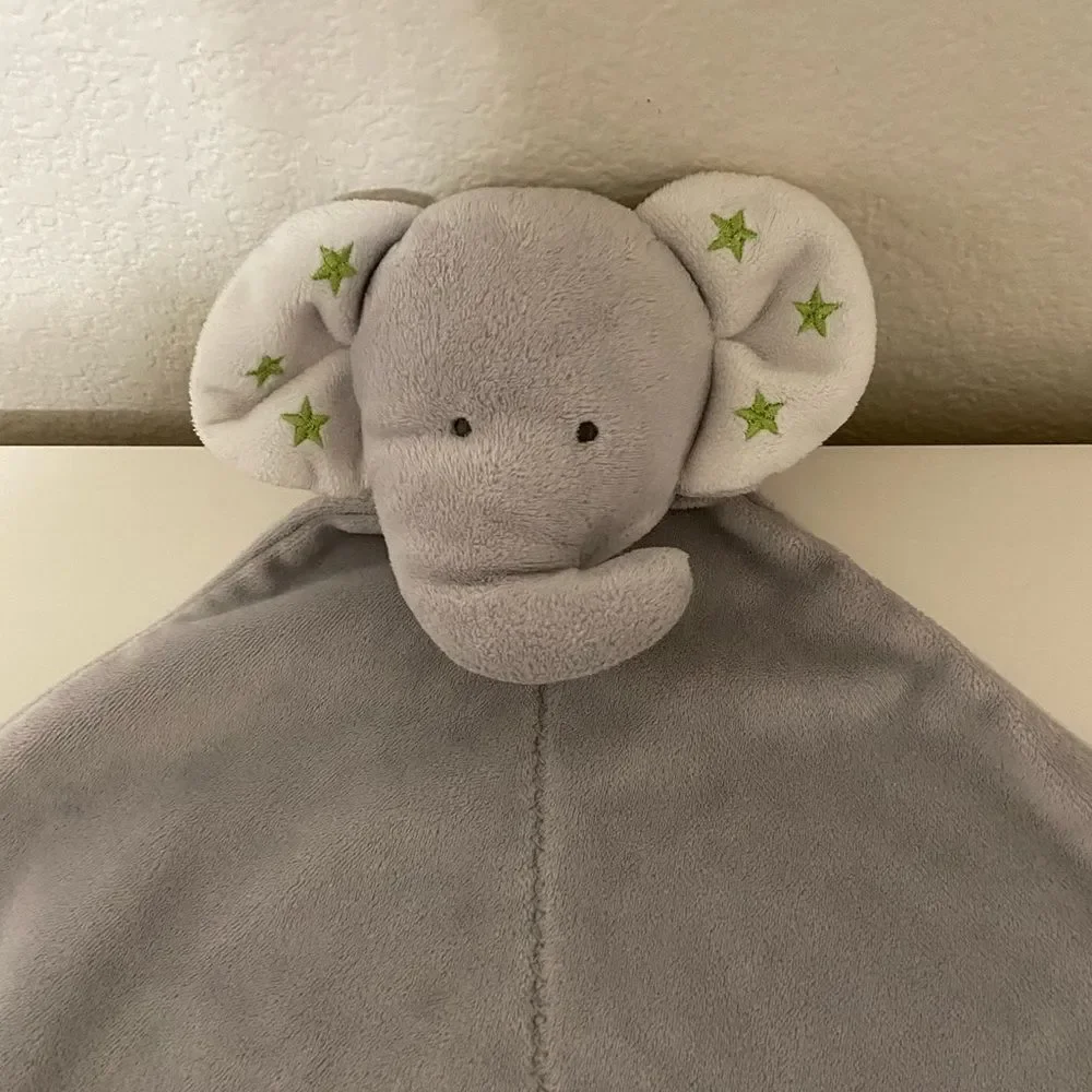 Precious Firsts Carter’s Gray Elephant Security Blanket Lovey Loved Rattle Stars